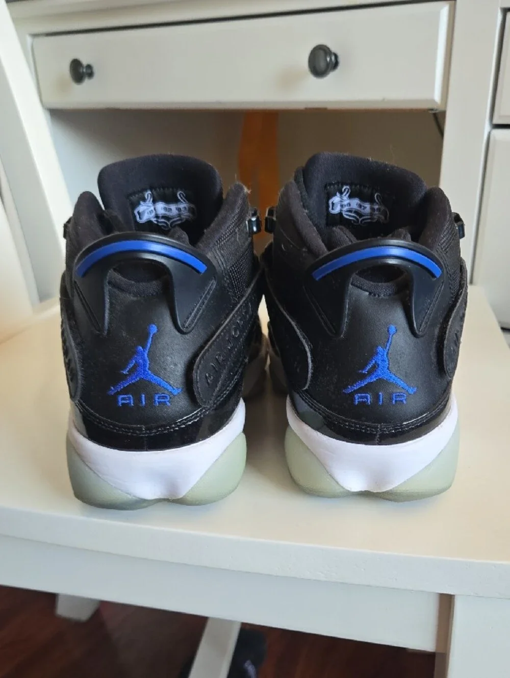 Jordan Men’s Black and Royal Blue High-Top Sneakers